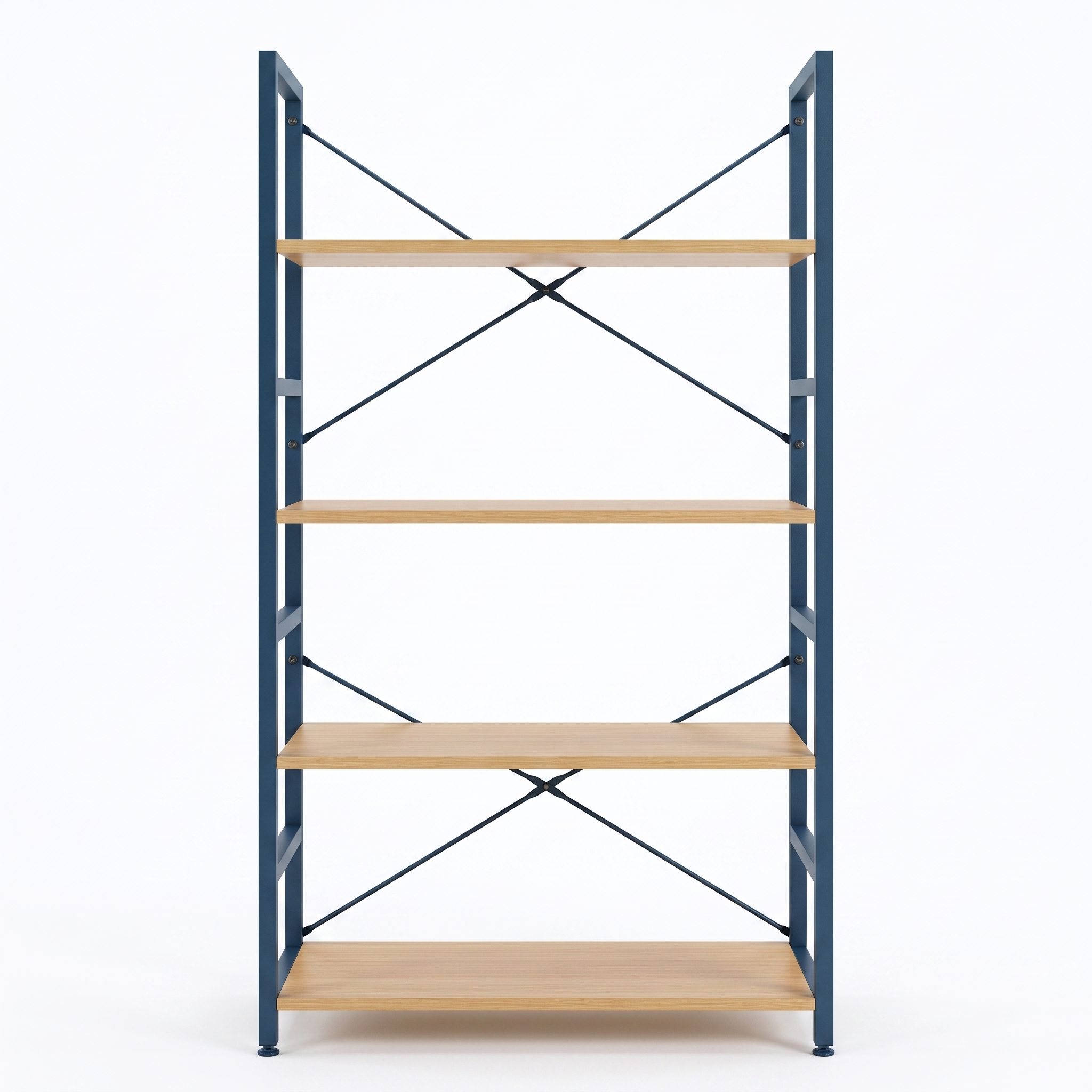 TOYTAKE2 4-Tier Industrial Bookshelf | Wooden Storage Shelf | Metal Bookcase | Display Shelving Unit | Oak & Black