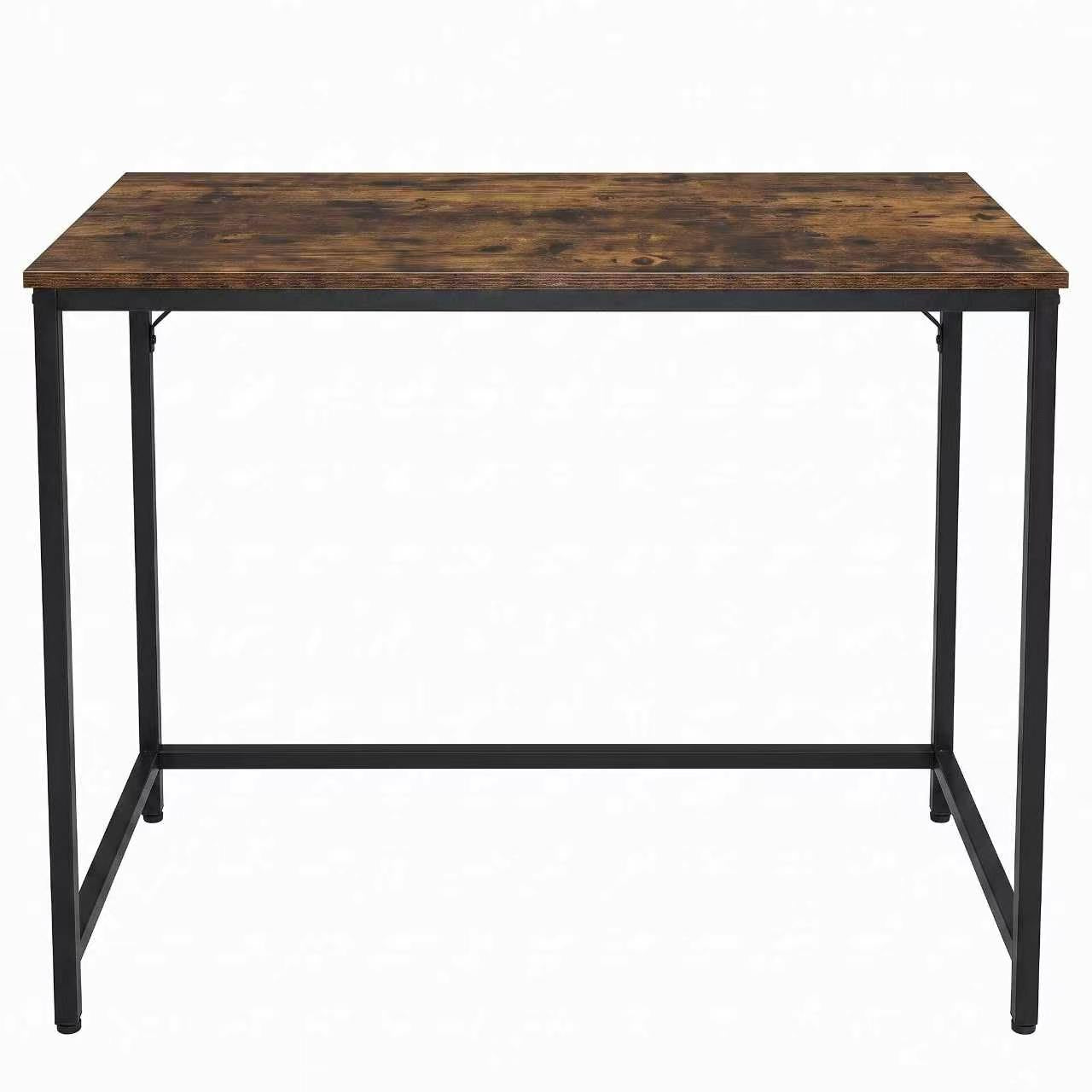 TOYTAKE2 100cm Industrial Computer Desk | Home Office Study Desk | Wooden Writing Table | Rustic Brown & Black