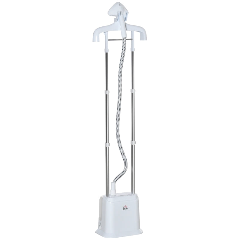 HOMCOM Upright Garment Clothes Steamer with 6 Steam Setting, 45s Fast Heat-up, 1.7L Water Tank and 35g/min steam flow, Wrinkle and Odour Remover Suitable for all Fabrics, 1960W, White