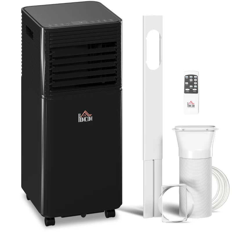 HOMCOM 7000 BTU 4-In-1 Portable Air Conditioner Unit Cooling Dehumidifying Ventilating for Room up to 26m², with Fan, Remote, 24H Timer, Window Mount Kit, R290, A Energy Efficiency
