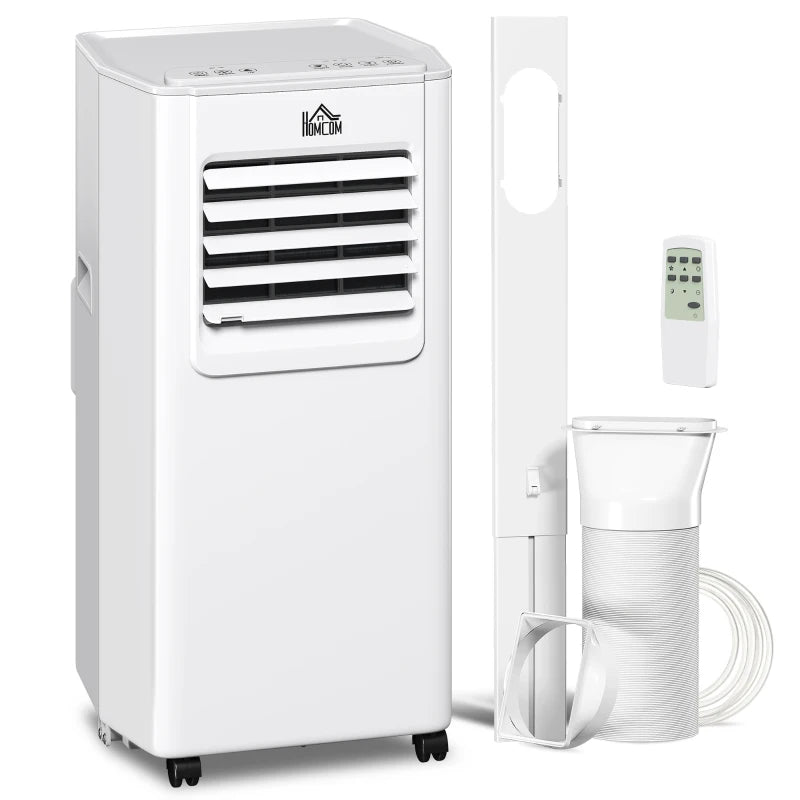 HOMCOM 5000 BTU Portable Air Conditioner, 4-in-1 Air Conditioning Unit, Dehumidifier, Cooling, Fan, Sleep Mode, with Remote Control, 2 Speeds, 24H Timer, Window Venting Kit, 12m²