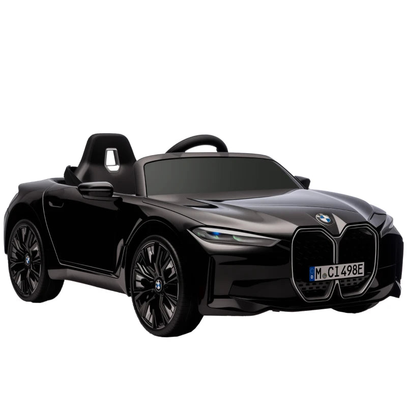 HOMCOM BMW i4 Licensed 12V Kids Electric Ride-On Car, with Remote Control, Portable Battery, Music, Horn, Headlights - Black