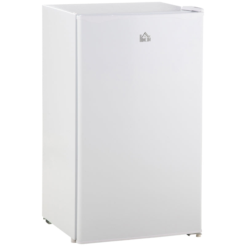 HOMCOM Under Counter Fridge, 91L Small Fridge with Chiller Box, Removable Shelf, Reversible Door, Adjustable Legs, Mini Refrigerator, White