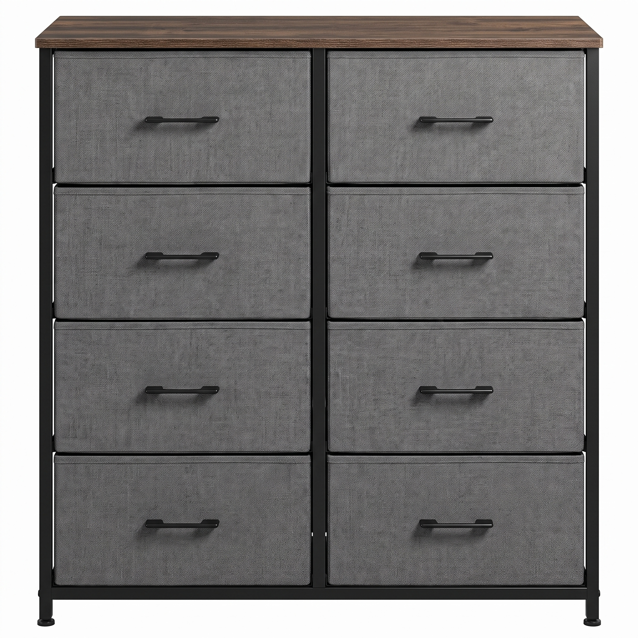 TOYTAKE2 8-Drawer Fabric Storage Dresser | Bedroom Chest of Drawers | Fabric Storage Cabinet | Grey & Black