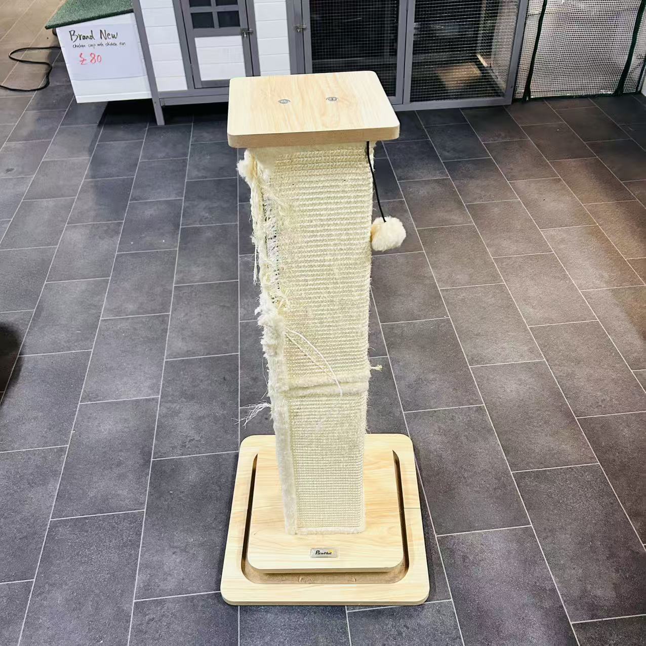 Cat Scratching Post, 87cm Cat Scratcher w/ Track Ball Toy